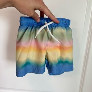 Old Navy Boys Multicolor Gradient Swim Trunks - Blue Waistband